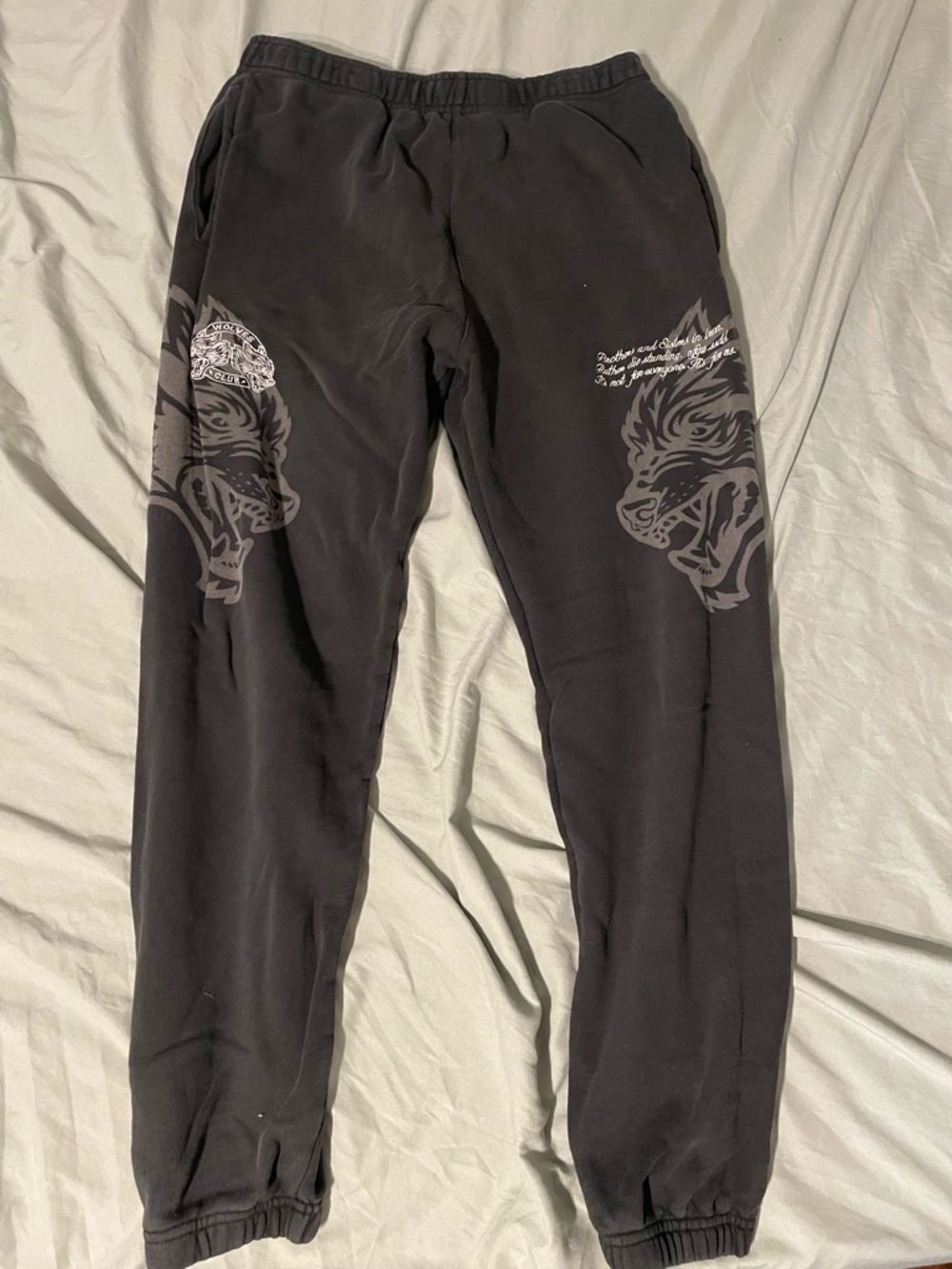 Darc Sport Black Joggers with Gray Tiger Graphics